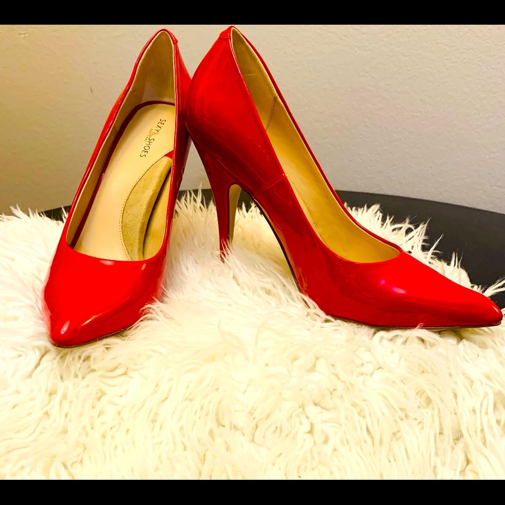 COPY - Size 10.5 Sexy Shoes Red Patent leather high heeled pumps💕